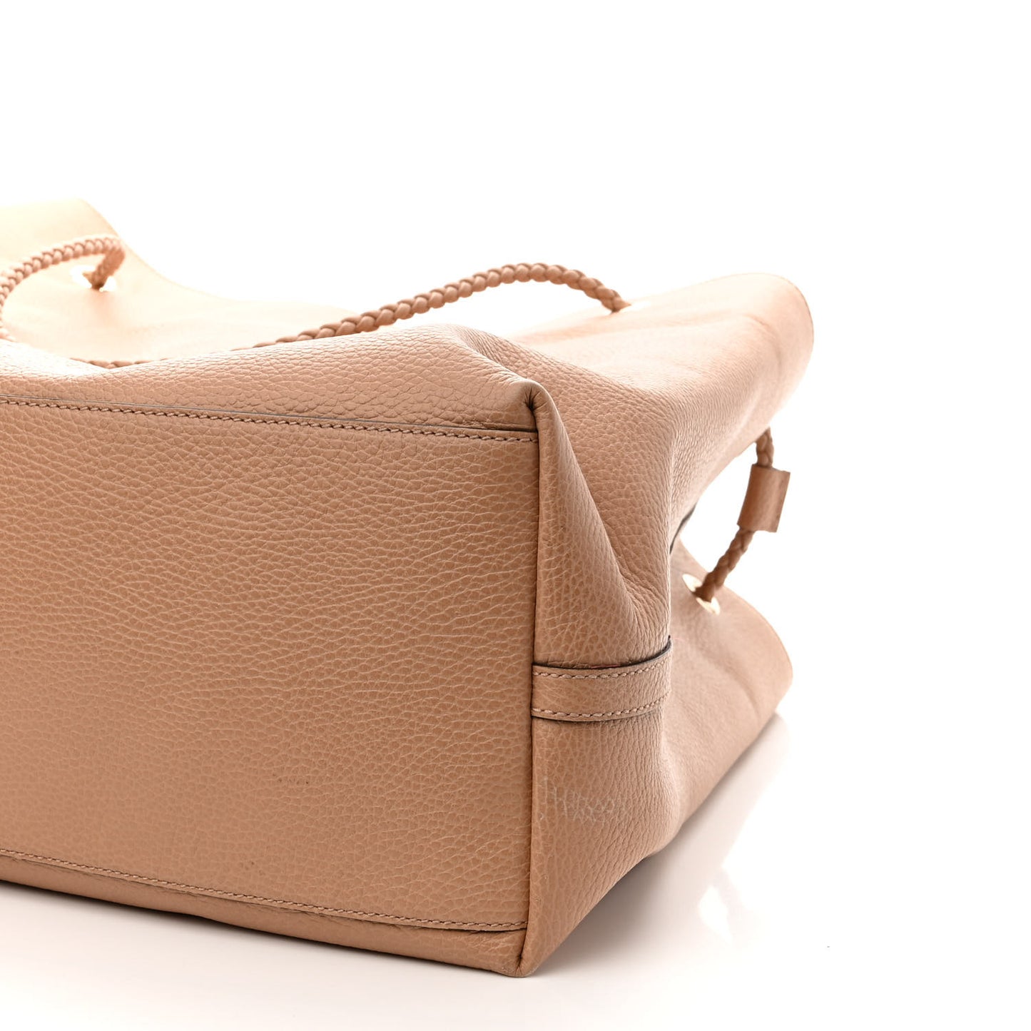 Calfskin Large Gifford Braided Handle Tote Rose Beige