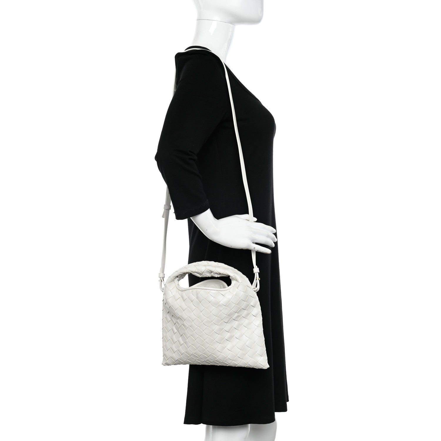 Bottega Veneta Calfskin Intrecciato Mini Hop White 2 of 10