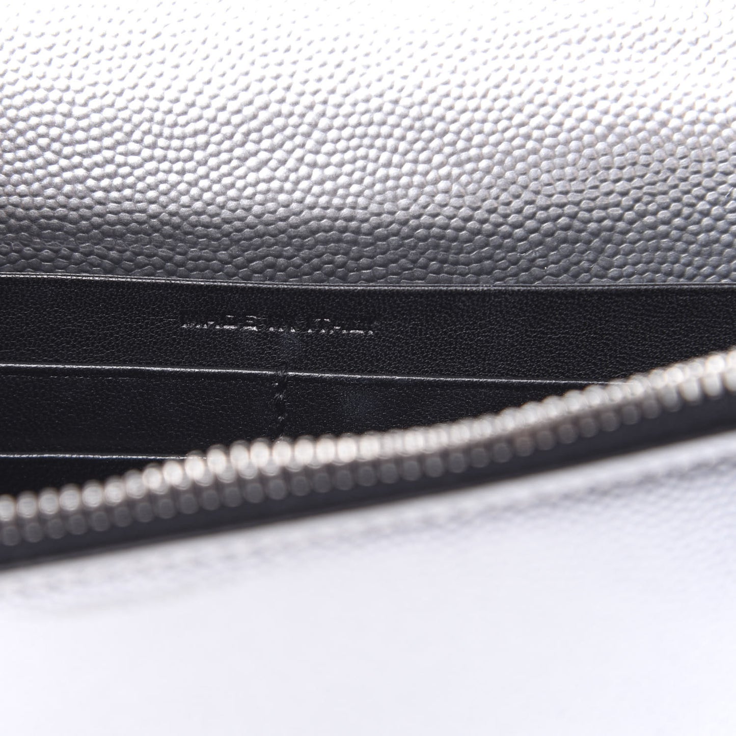Metallic Grain De Poudre Kate Monogram Tassel Chain Wallet Silver
