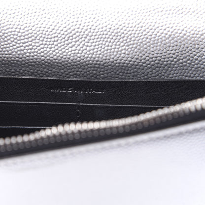 Saint Laurent Metallic Grain De Poudre Kate Monogram Tassel Chain Wallet Silver 6 of 11