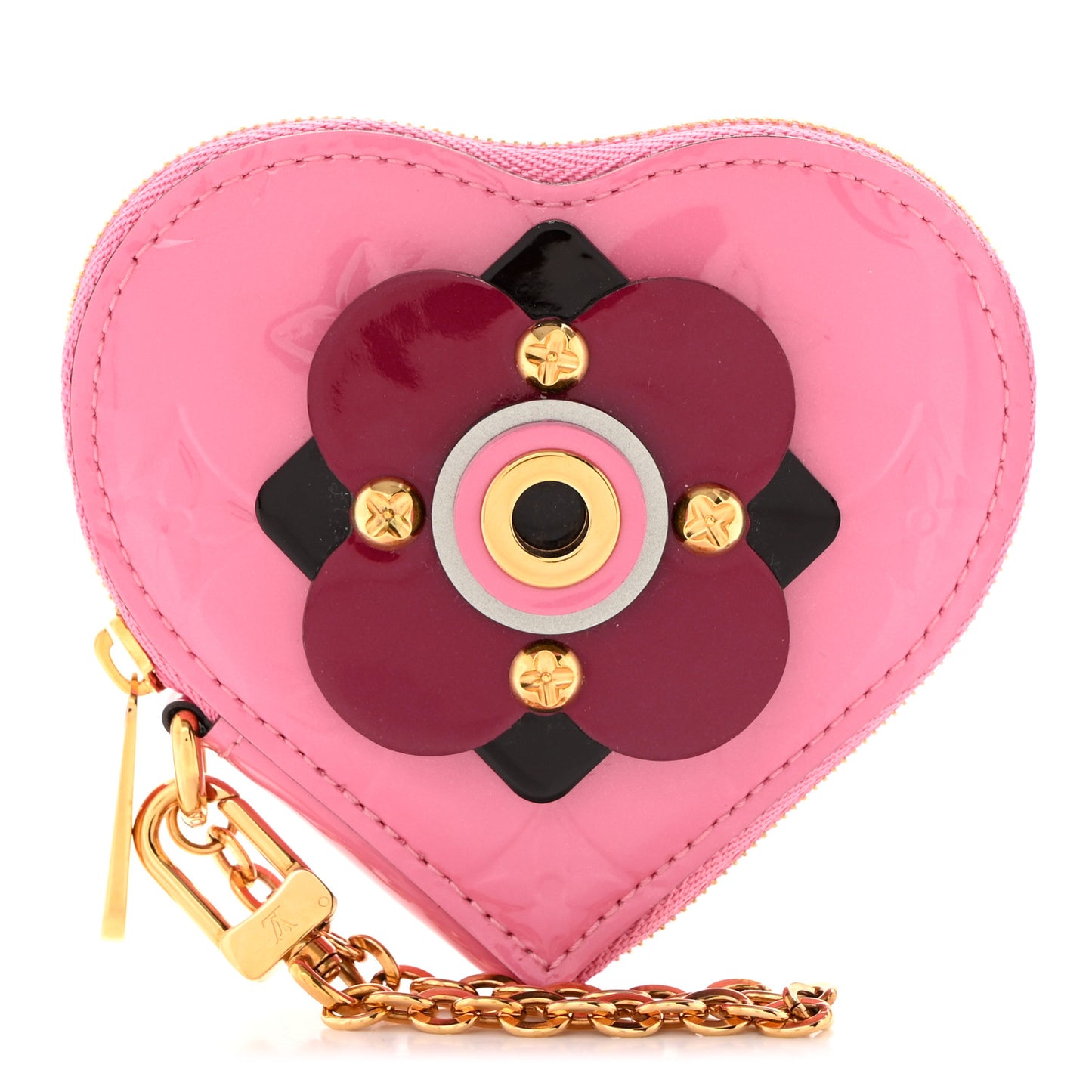 Vernis Flower Heart Coin Purse Light Pink