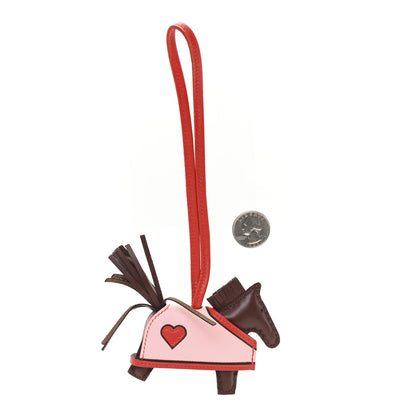 Hermes Milo Lambskin Grigri Rodeo Robeo Coeur Bag Charm PM Terre Capucine Rose Sakura 2 of 5