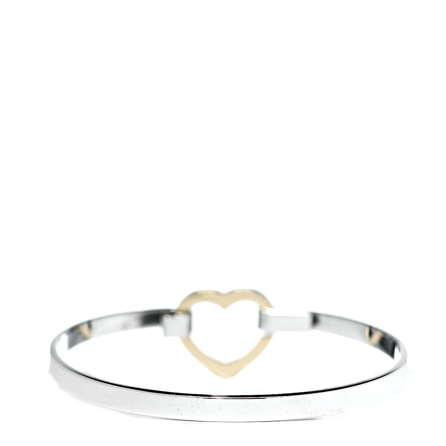 Sterling Silver 18K Yellow Gold Heart Buckle Bracelet