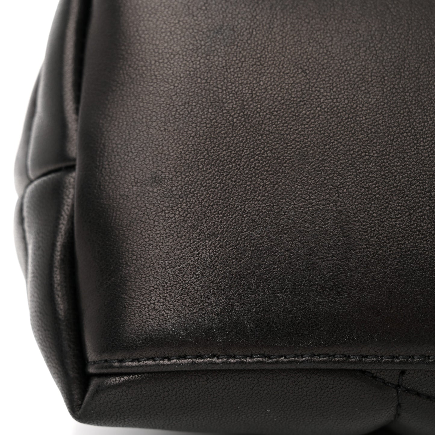 Lambskin Quilted Small Loulou Puffer Monogram Chain Satchel Black