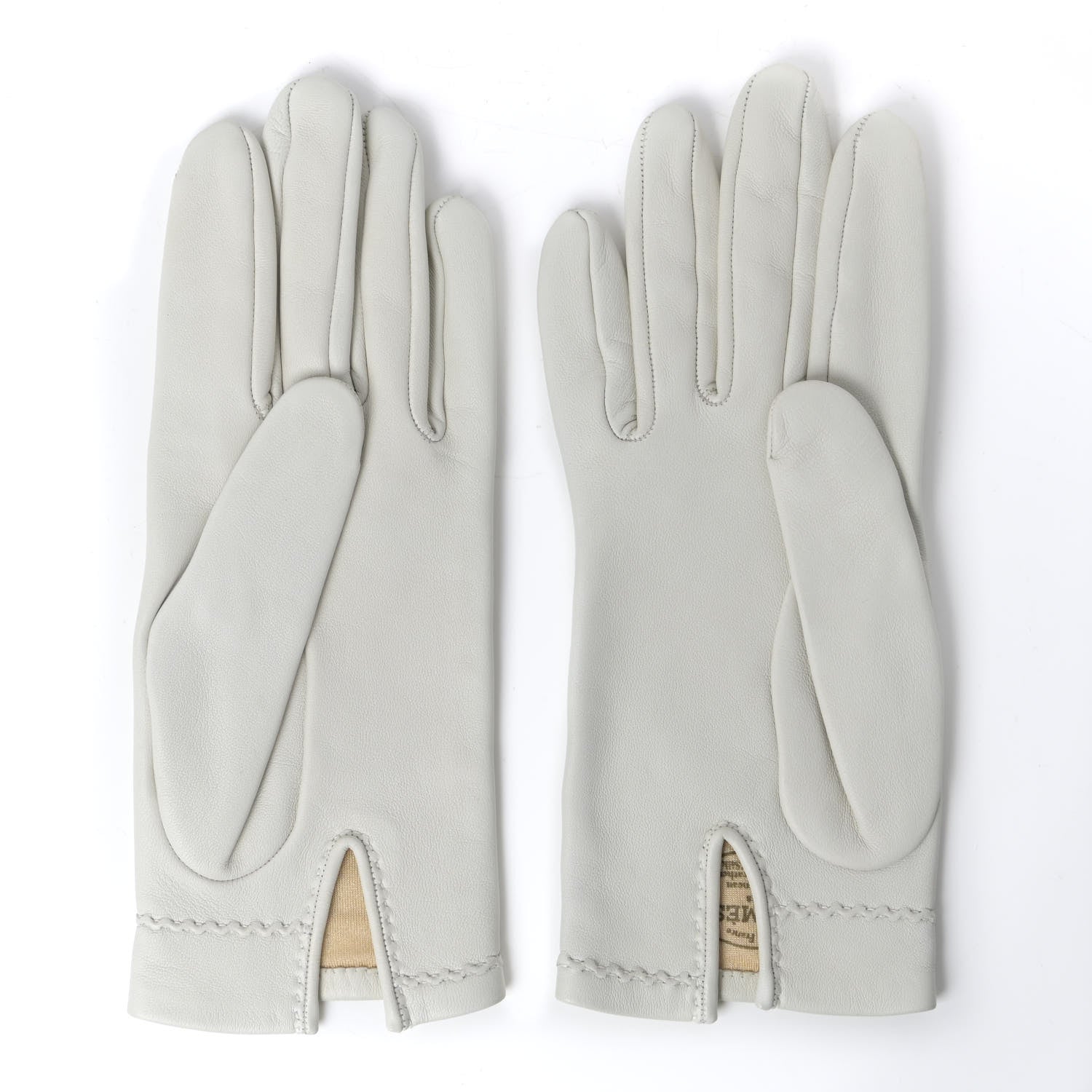 Hermes Lambskin Gloves 7 White 2 of 8