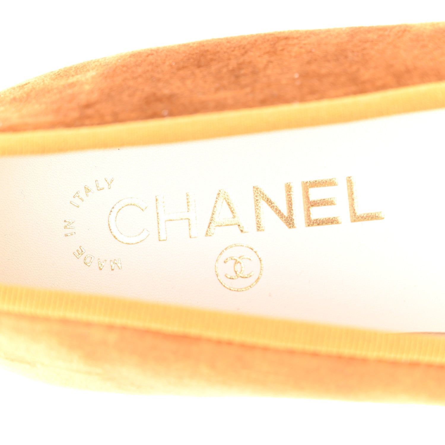 Chanel Velvet Cap Toe CC Ballerina Flats 41 Brown Light Brown 7 of 9