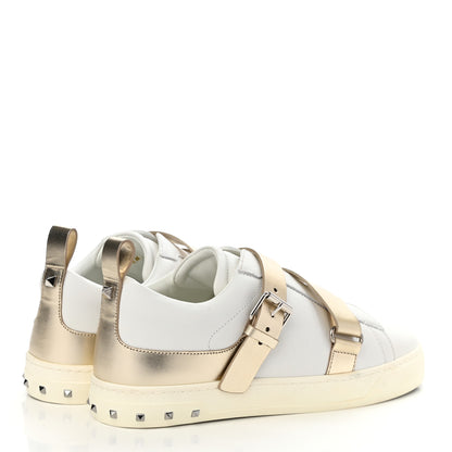 Valentino Garavani Calfskin Womens V Punk Low Top Sneakers 37.5 White Platino 4 of 8
