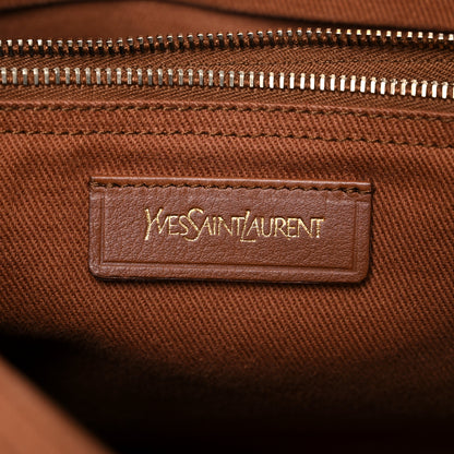 Saint Laurent Calfskin Canvas Medium Muse Two Brown 6 of 23