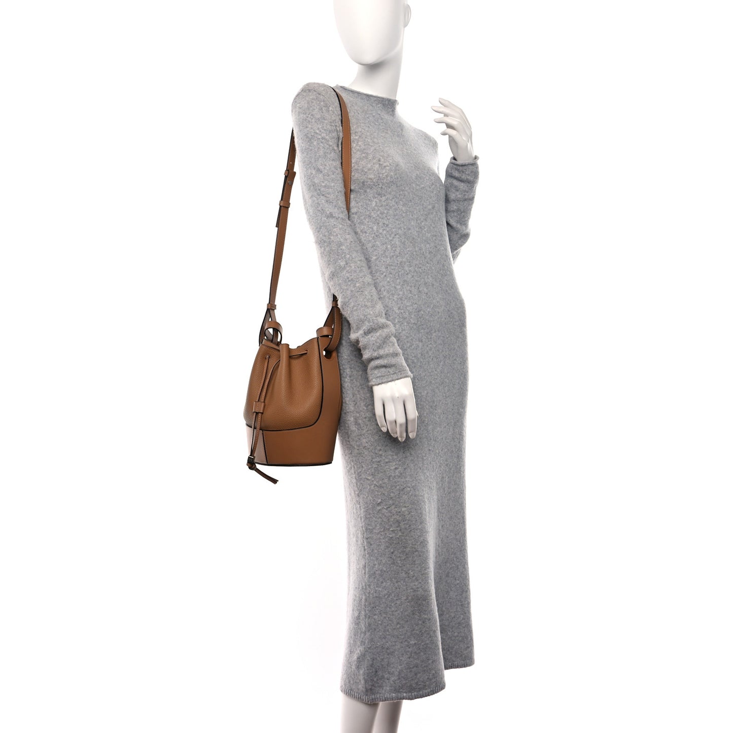 Calfskin Small Balloon Bucket Bag Toffee