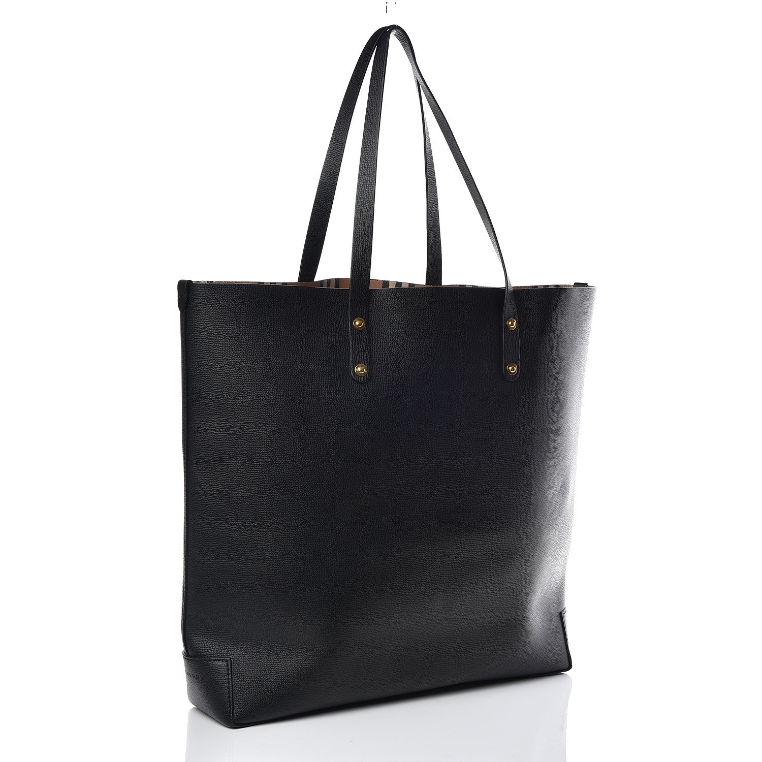 Burberry Calfskin Crest Embossed Large Tote Black 3 of 10