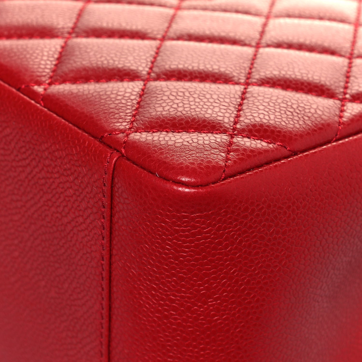 Chanel Caviar Quilted Grand Shopping Tote GST Red 10 of 13