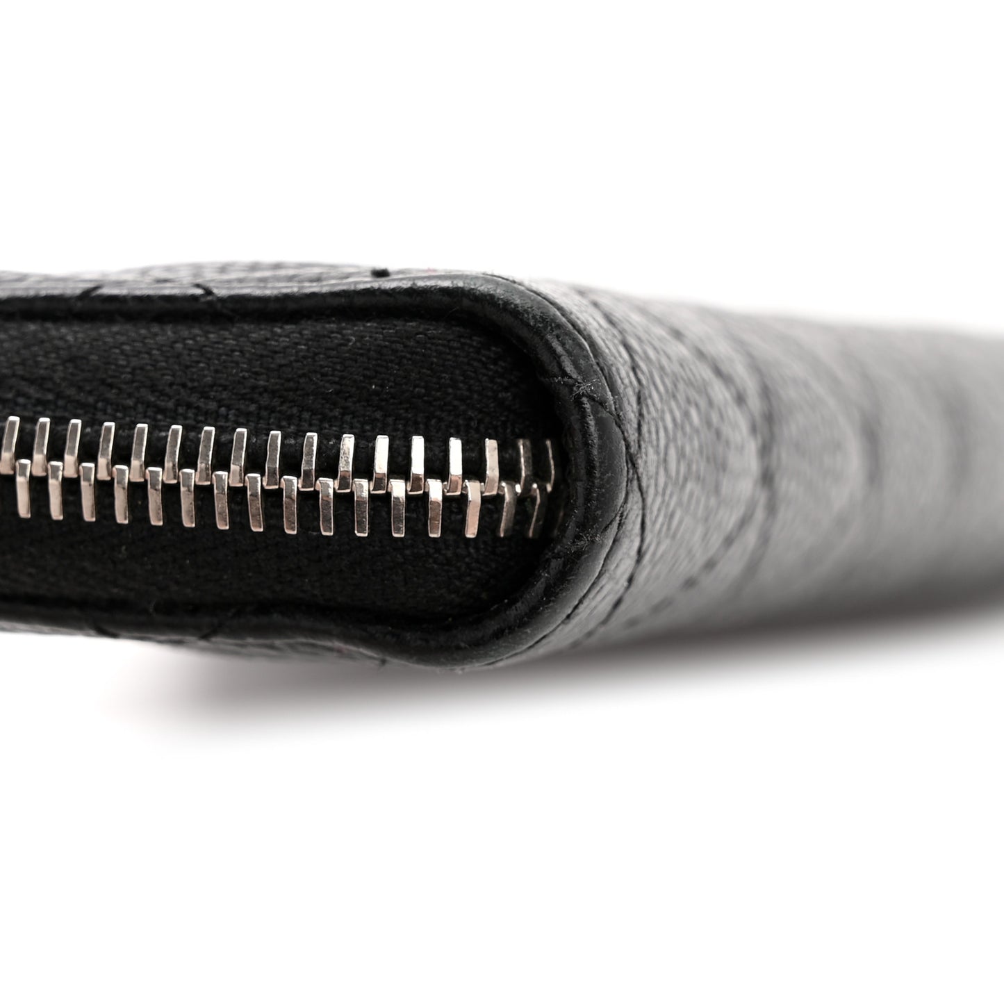 Caviar Quilted Large Gusset Zip Around Wallet Black