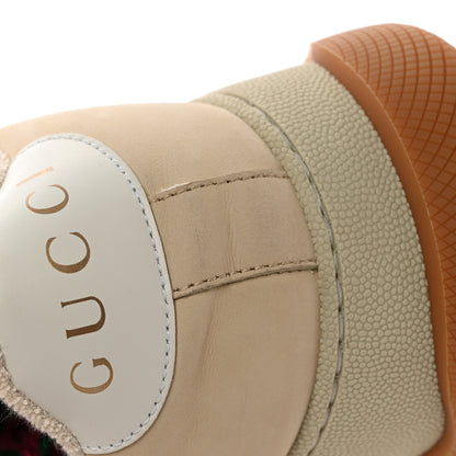 Gucci Lame Canvas Nubuck GG Monogram Womens Screener 50mm Sneakers 38 Gardenia Silver Dusty Milk White Mystic White 8 of 9