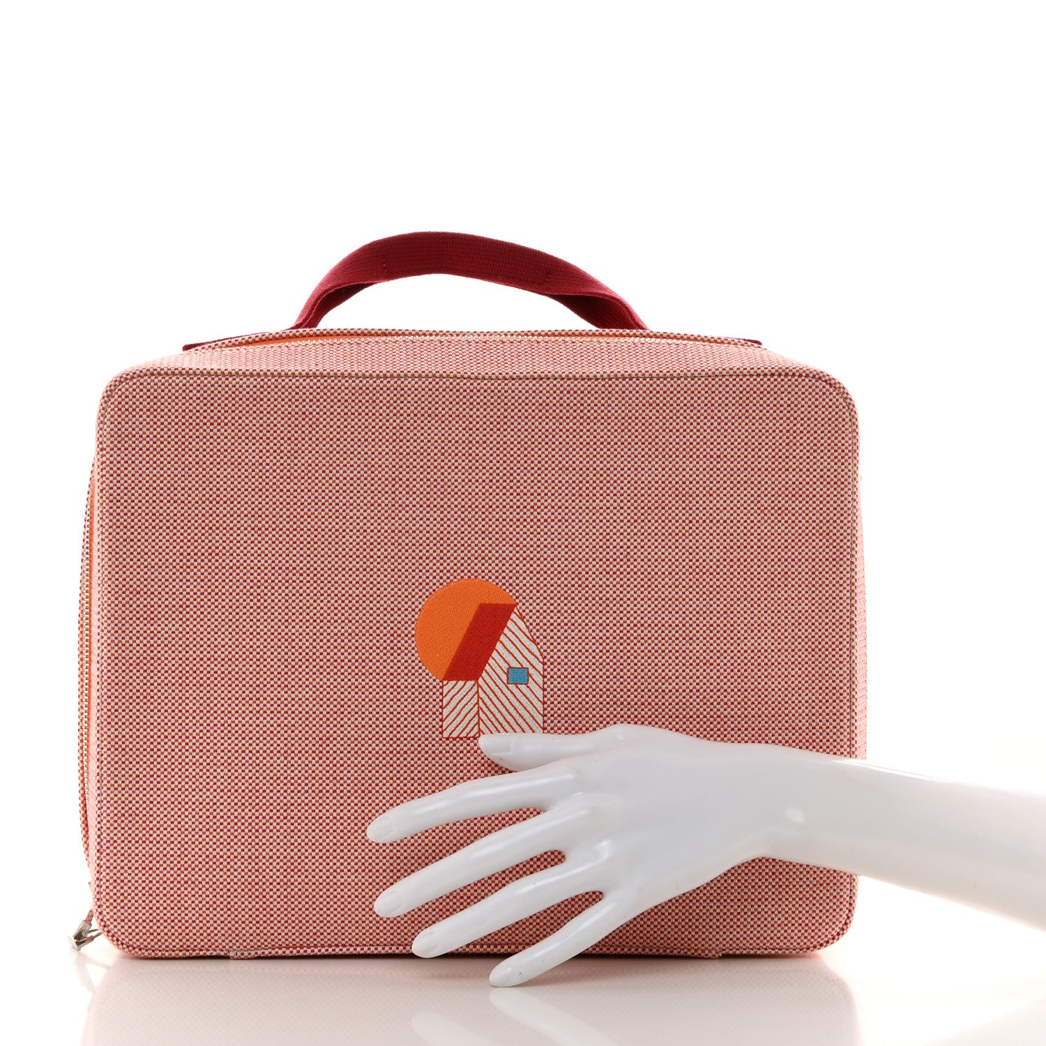 Hermes Cotton Les Cabanes Case Orange FRAMBOISE 2 of 7