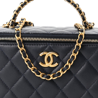 Chanel Lambskin Quilted Pick Me Up Vanity Case Navy 8 of 10