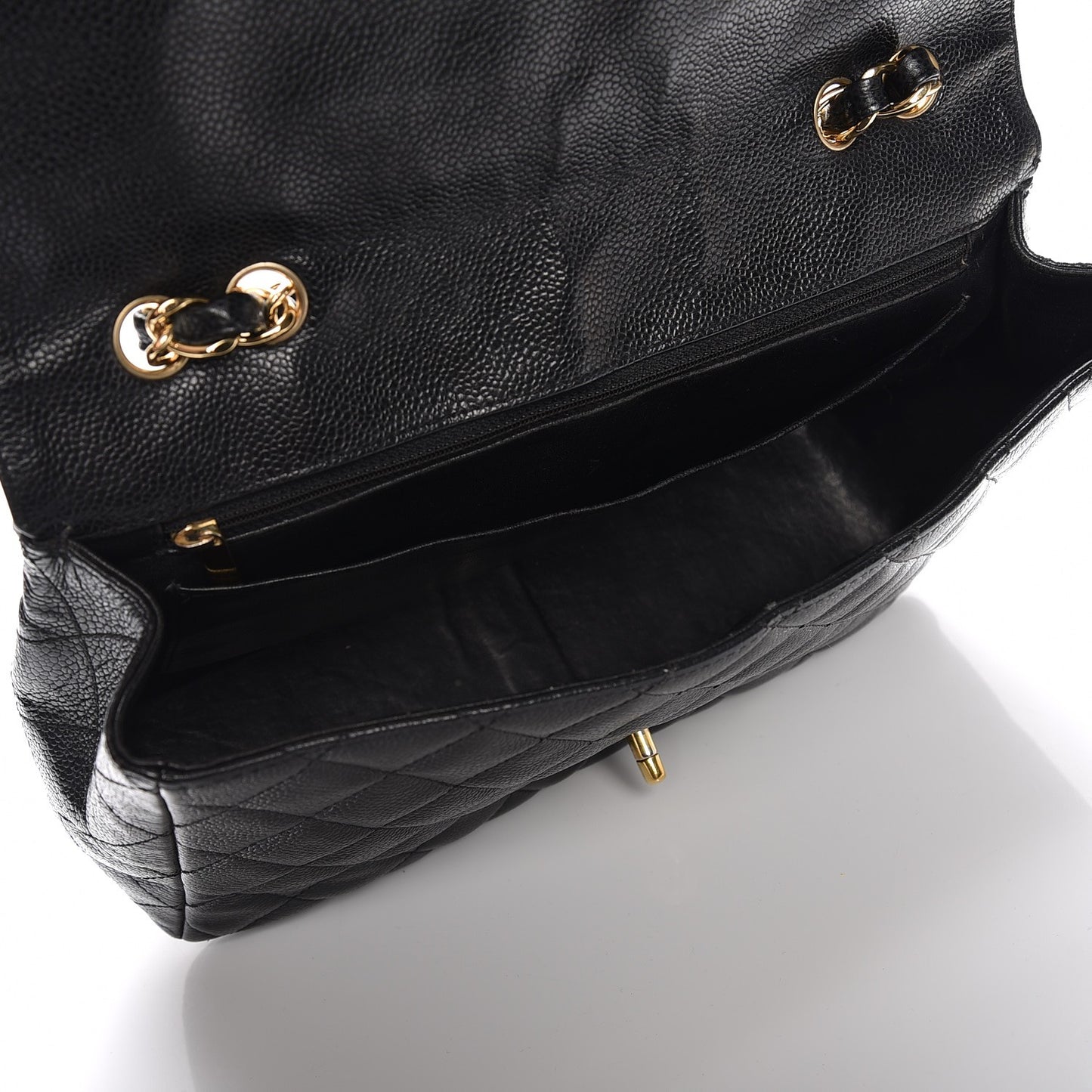 Caviar Quilted Jumbo Single Flap Black