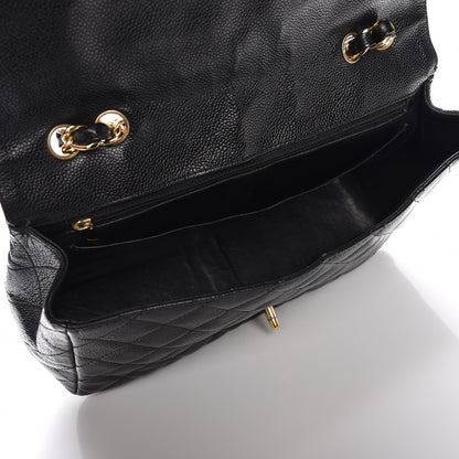 Chanel Caviar Quilted Jumbo Single Flap Black 5 of 14