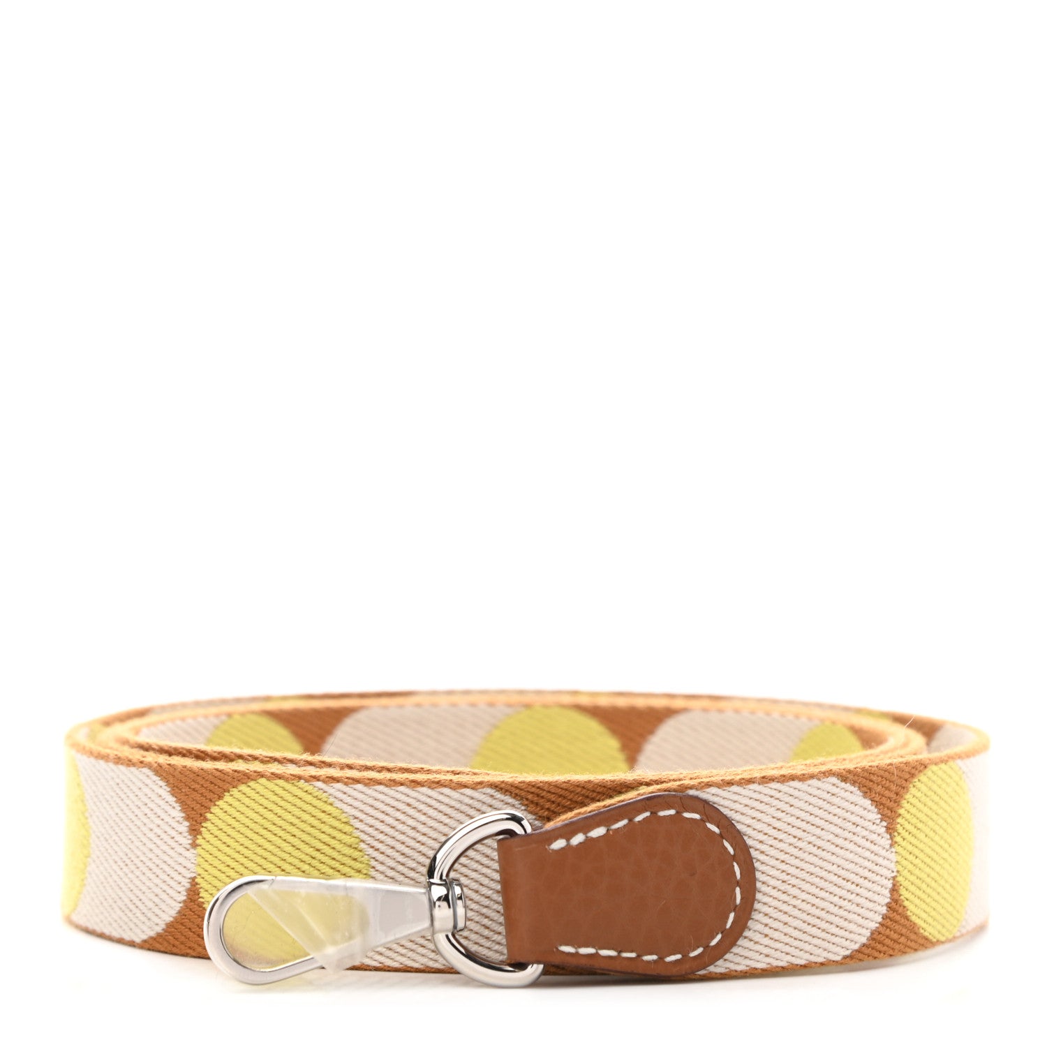 Hermes Toile Swift 25mm Sangle Flipperball Shoulder Strap Caramel Nata Gold 1 of 4