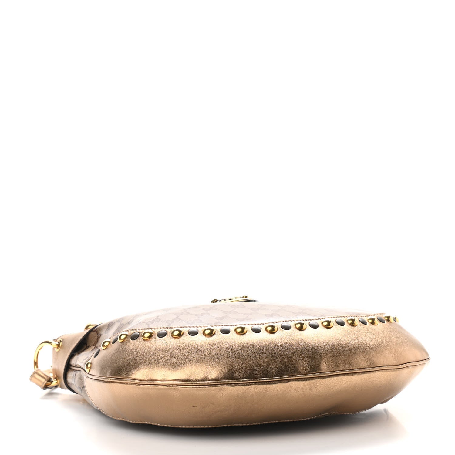 Gucci Crystal Monogram Babouska Hobo Gold 4 of 11