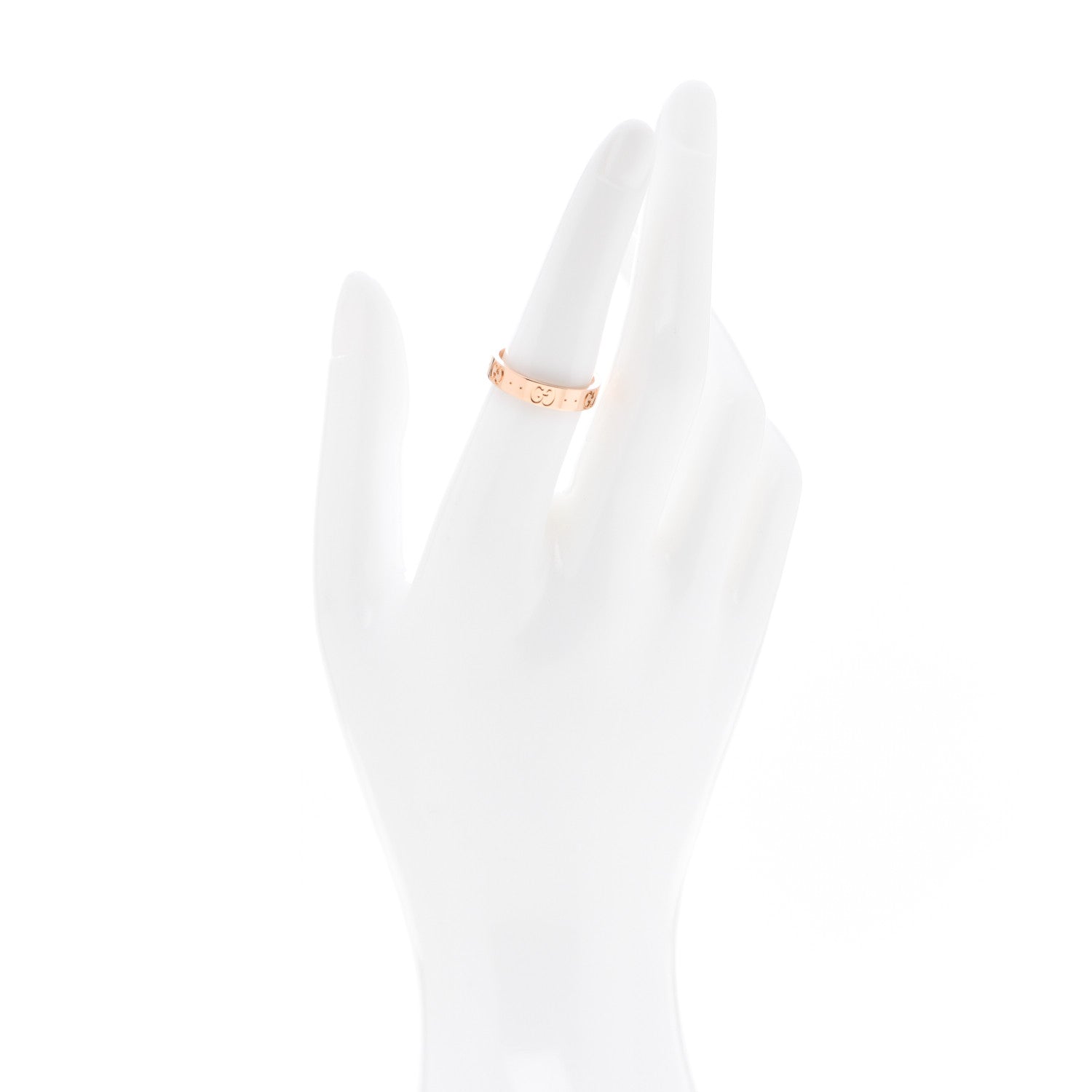 Gucci 18K Rose Gold 4mm Icon Thin Band Ring 53 6.25 2 of 7