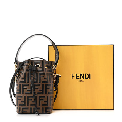 Fendi Vitello Liberty F is Fendi Bi-Color FF 1974 Embossed Mini Mon Tresor Bucket Bag Maya Black 13 of 13