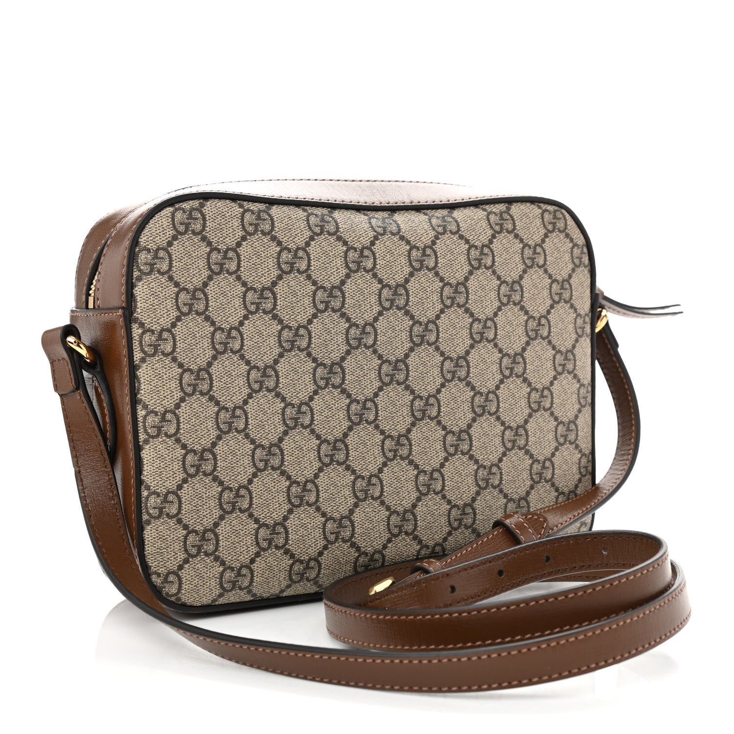 Gucci GG Supreme Monogram Small Horsebit 1955 Shoulder Bag Beige Brown Sugar 3 of 8