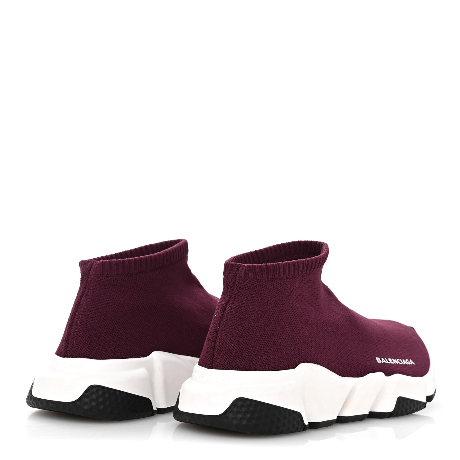 Balenciaga Neoprene Knit Womens Mid-Top Speed Sneakers 39 Prune White 5 of 8
