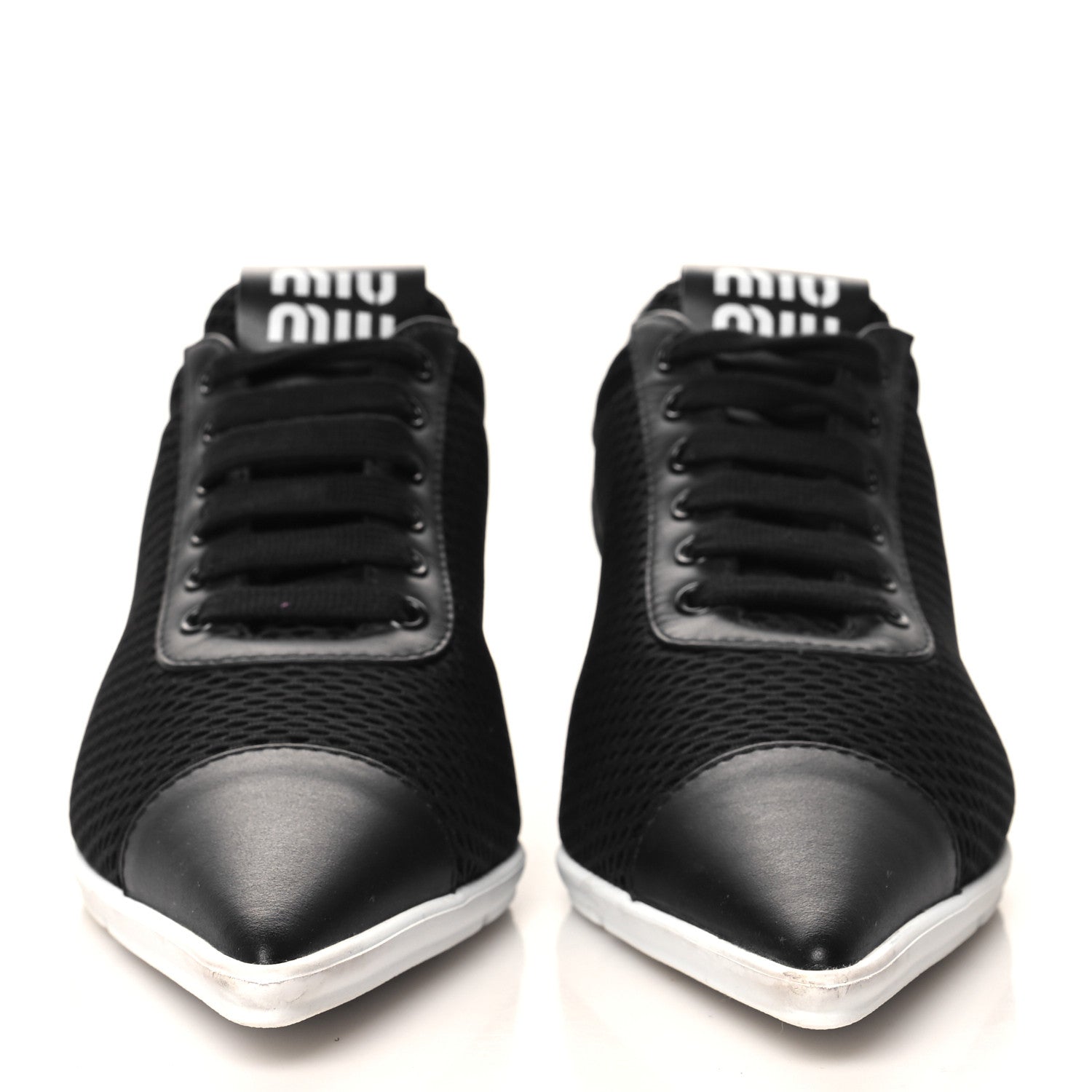 Miu Miu Mesh Kitten Heels Sneakers 41 Black 3 of 9