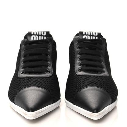 Miu Miu Mesh Kitten Heels Sneakers 41 Black 3 of 9