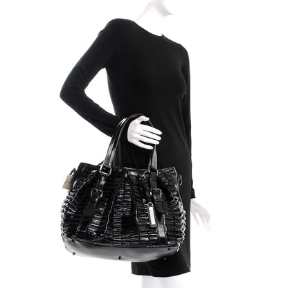 Burberry Patent Ruffled Medium Lowry Black 3 of 9