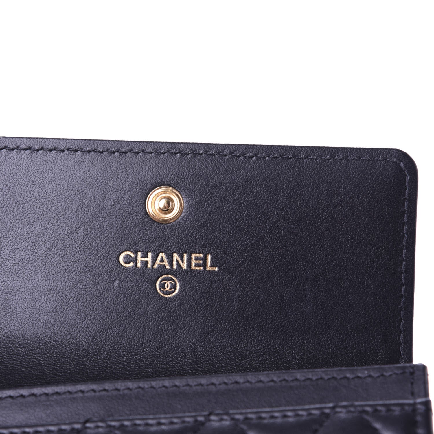 Chanel Lambskin Quilted Boy Card Holder Wallet Black 6 of 8