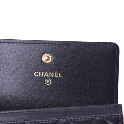 Chanel Lambskin Quilted Boy Card Holder Wallet Black 6 of 8