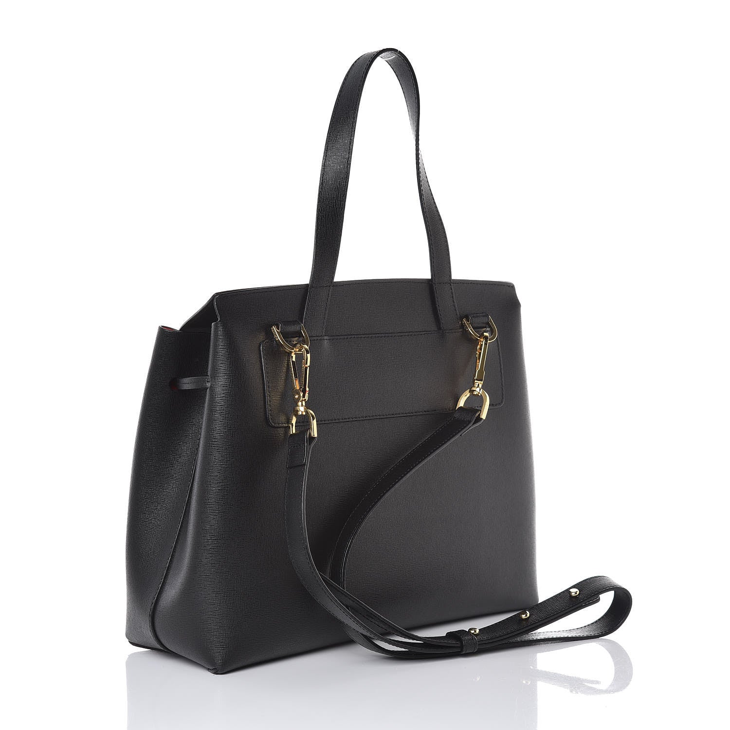 Mansur Gavriel Saffiano Lady Bag Black Flamma 3 of 7