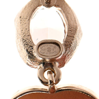 Chanel Crystal Pearl CC Drop Earrings Gold 4 of 4