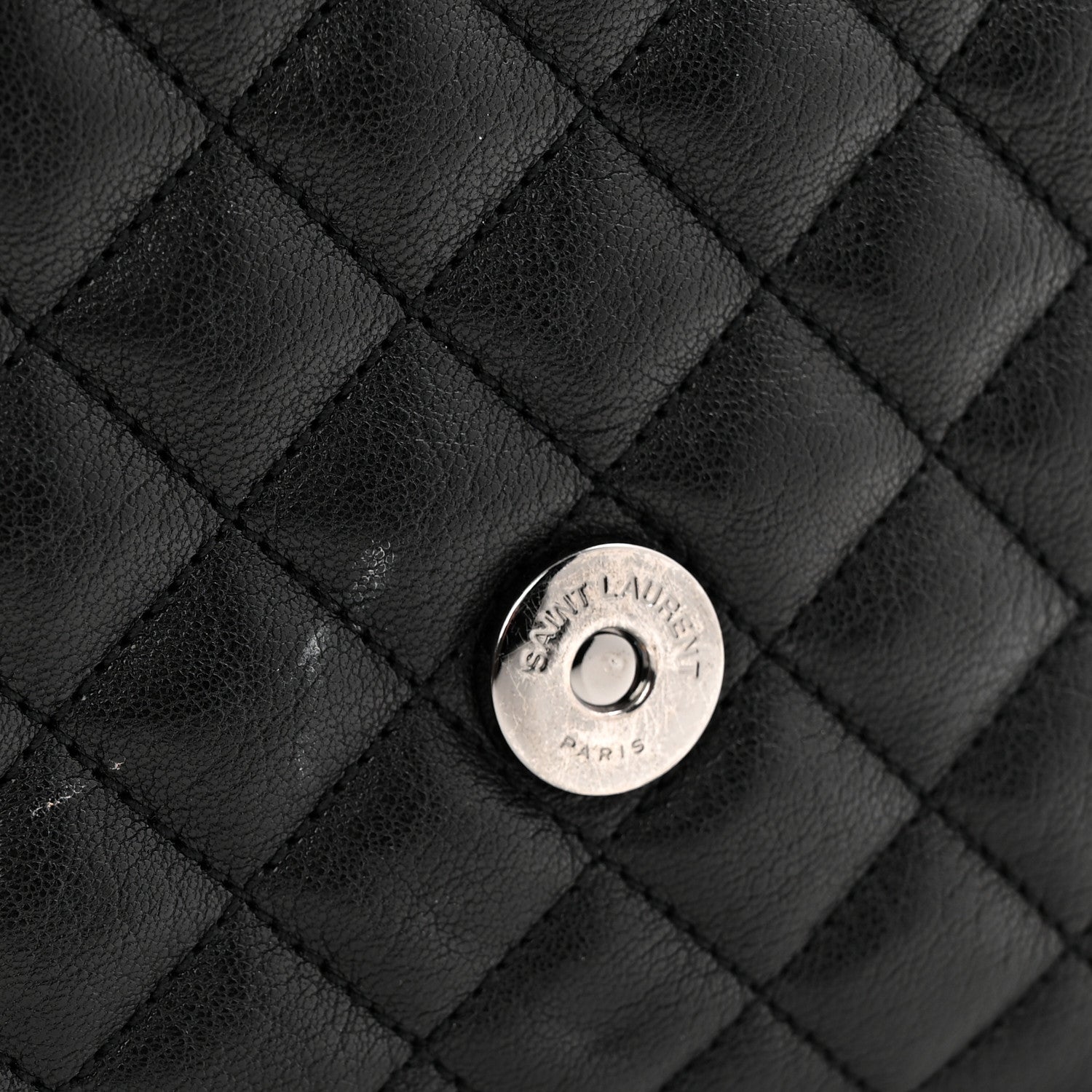 Saint Laurent Sheepskin Mixed Matelasse Triquilt Medium Monogram Monochrome College Bag Black 11 of 11