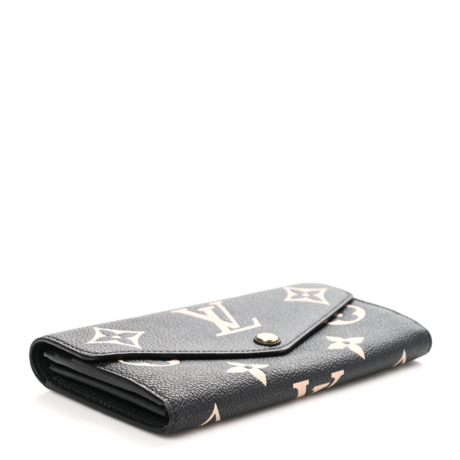 Louis Vuitton Monogram Empreinte Giant Sarah Wallet Black Beige 4 of 8