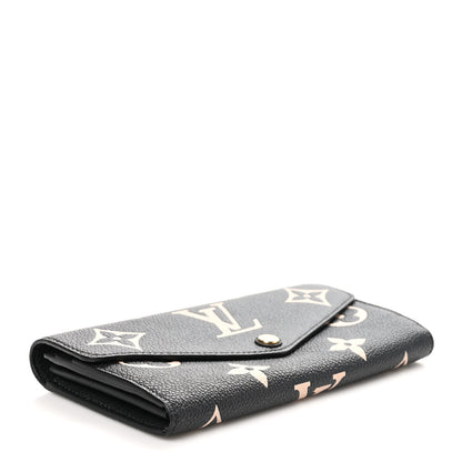 Louis Vuitton Monogram Empreinte Giant Sarah Wallet Black Beige 4 of 8