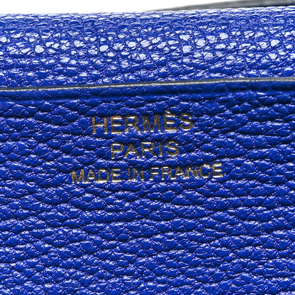 Hermes Chevre Mysore Bearn Gusset Wallet Bleu Electrique 8 of 15