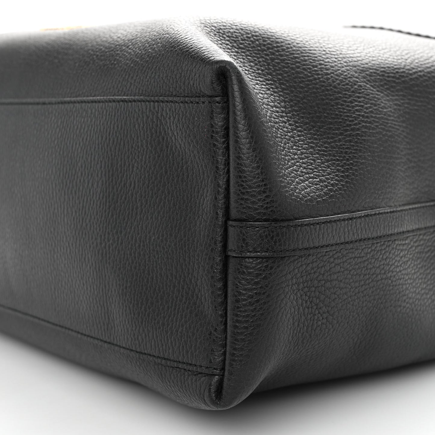 Calfskin Large Gifford Braided Handle Tote Black