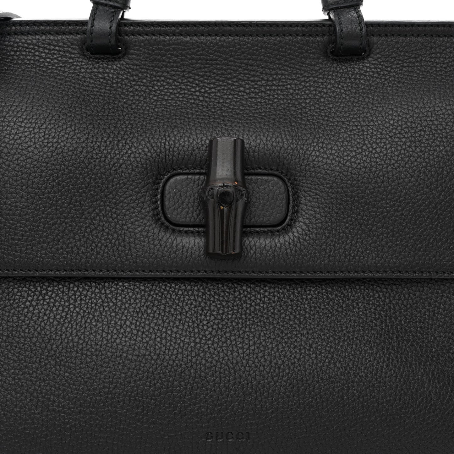 Cellarius Calfskin Medium Bamboo Daily Top Handle Bag Black