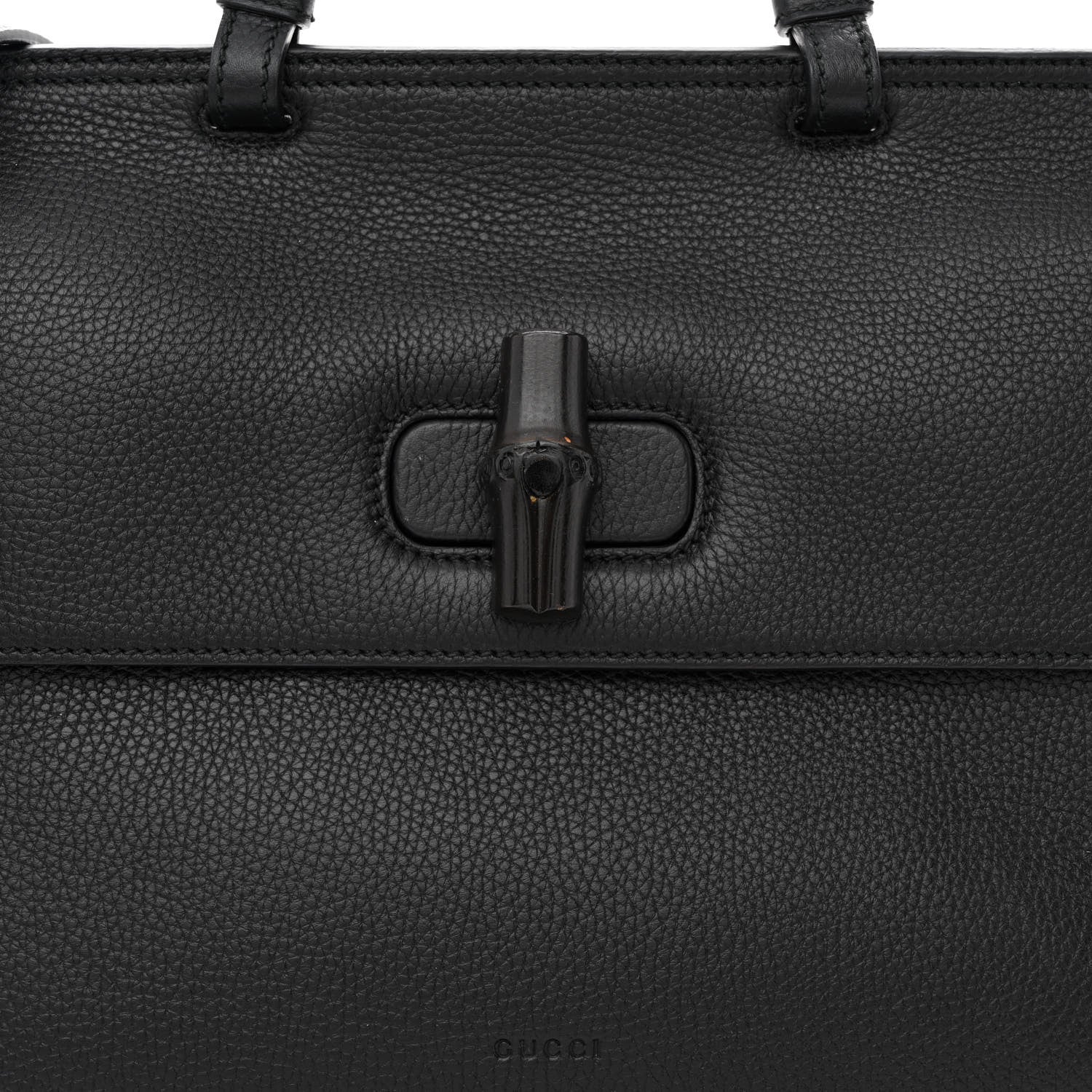 Gucci Cellarius Calfskin Medium Bamboo Daily Top Handle Bag Black 7 of 9
