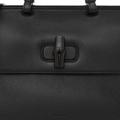 Gucci Cellarius Calfskin Medium Bamboo Daily Top Handle Bag Black 7 of 9