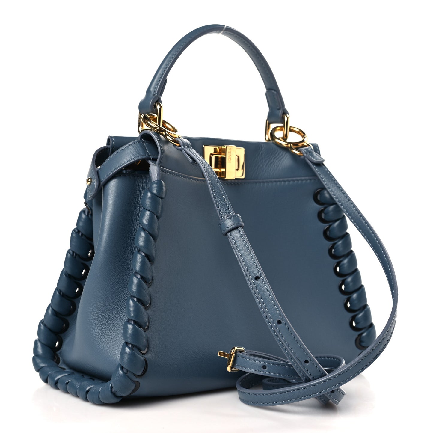 Nappa Lace Up Mini Peekaboo Iconic Satchel Cobalto