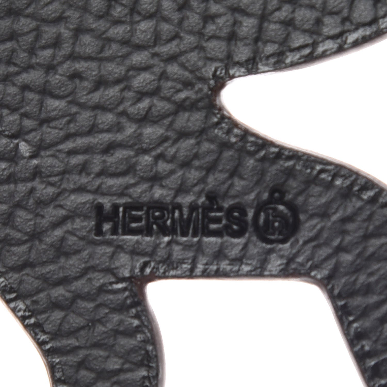 Hermes Togo Epsom Petit H Monkey Bag Charm Rouge Casaque Black 3 of 3