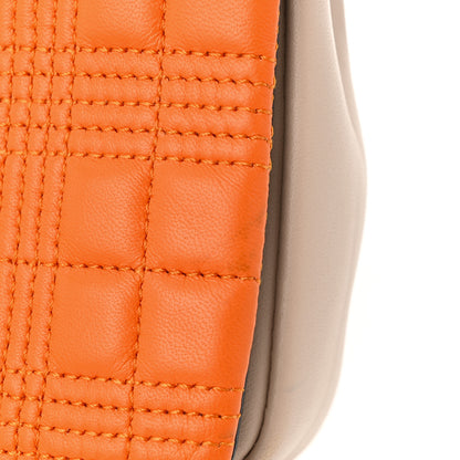 Burberry Lambskin Quilted Small Lola Bag Bright Red Orange 11 of 11