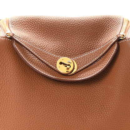 Hermes Taurillon Clemence Lindy 26 Gold 8 of 12