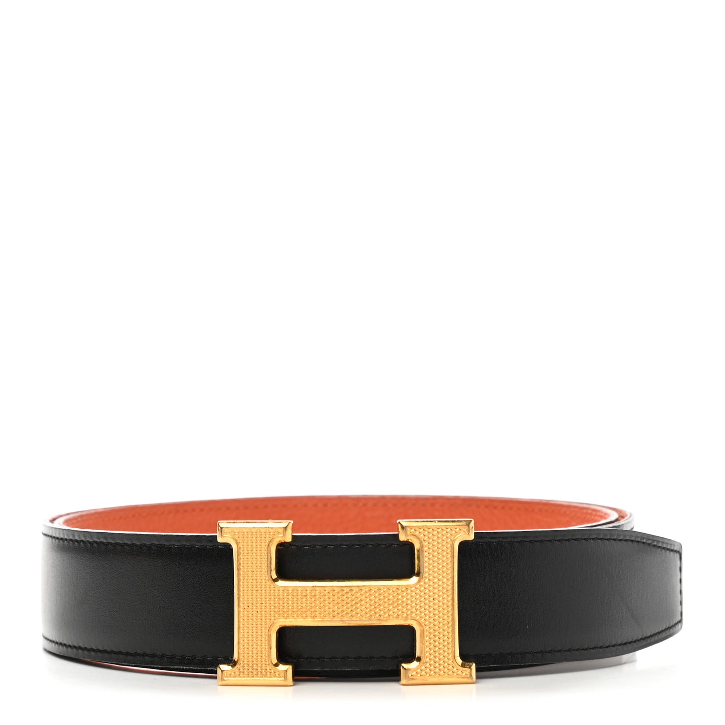 Box Togo 32mm Guilloche H Belt 90 Black Orange
