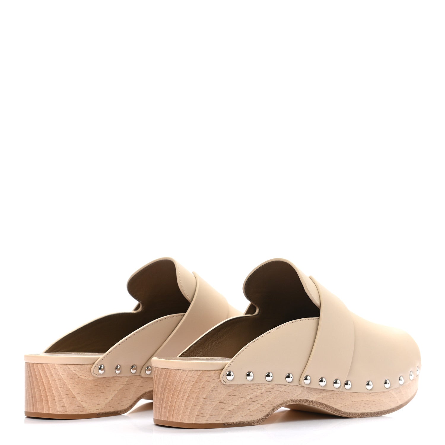 Hermes Calfskin Calya Mules 38 Hetre 4 of 8