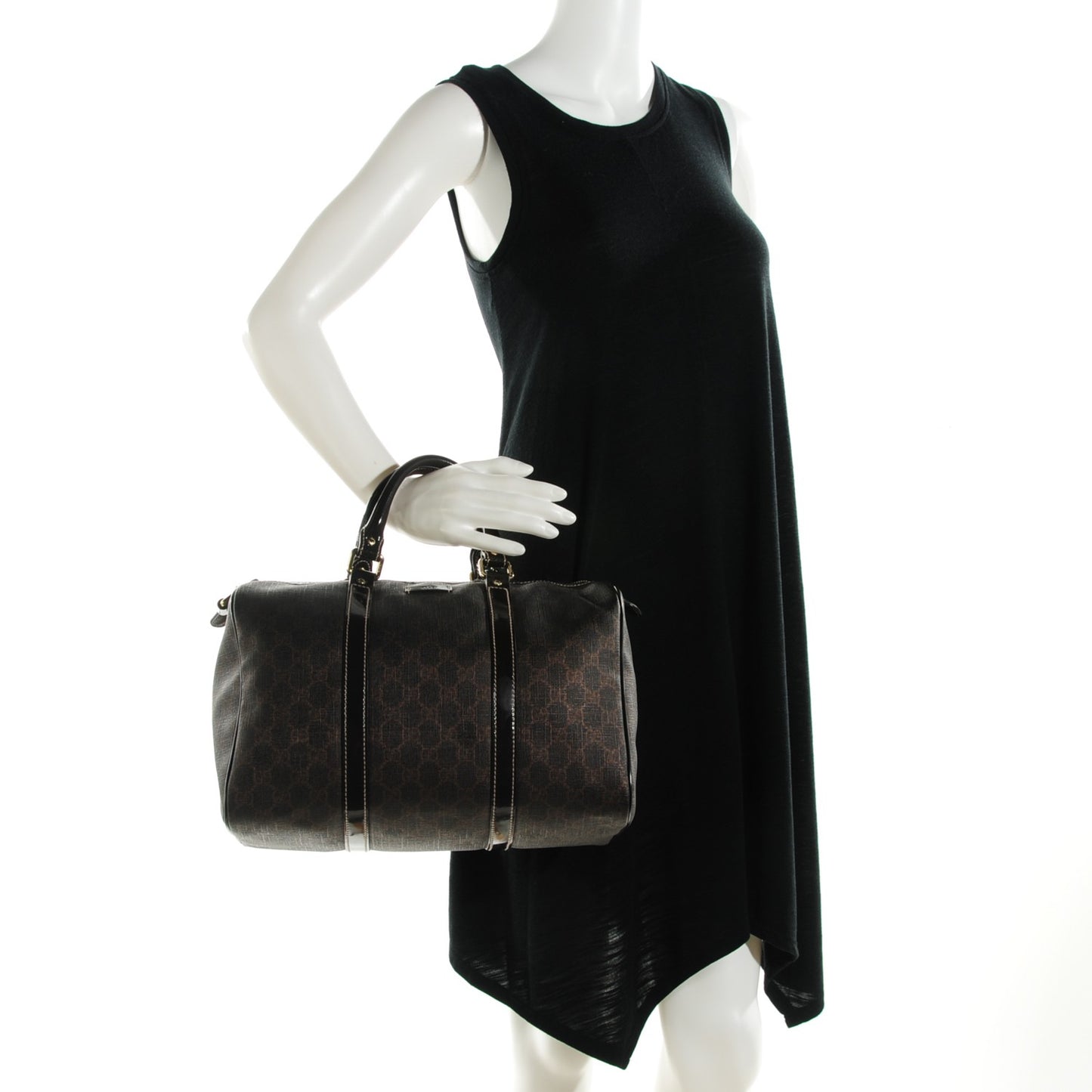 GG Plus Monogram Medium Joy Boston Dark Brown