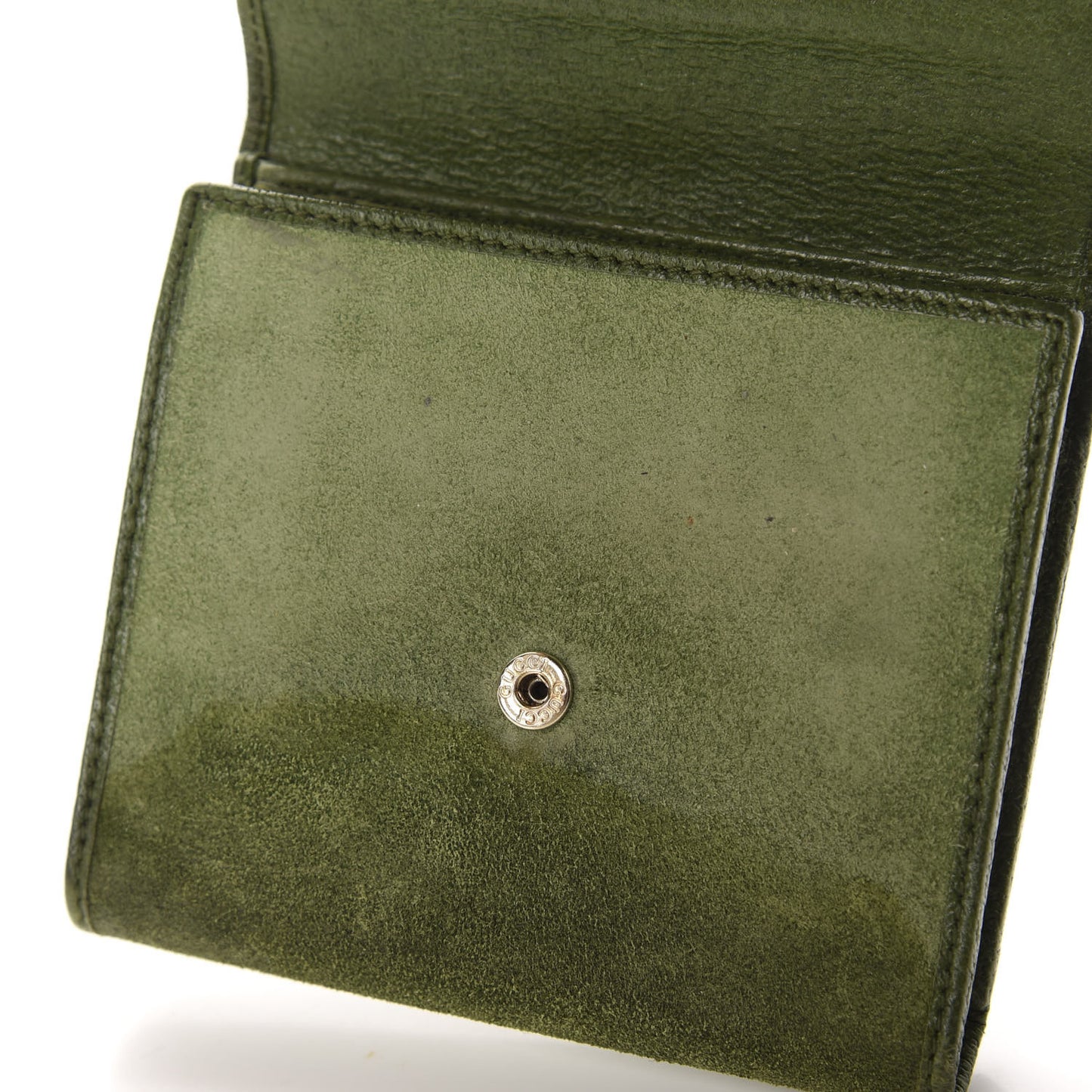Suede Hasler Compact Wallet Green